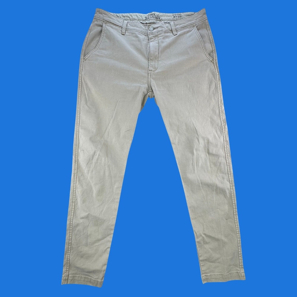 Levis XX Chino Slim Taper Pants Khaki Tan 36x30 (actual sz)  Mens Preppy Khakis